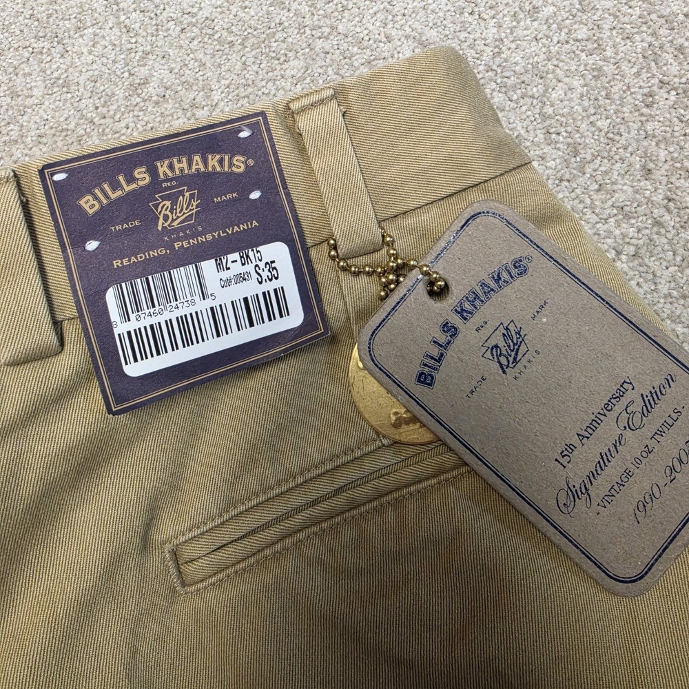 Bills Khakis 15th Anniversary Signature Edition Vintage 10 oz‎ Twills Mens Sz 35 - Picture 2 of 10